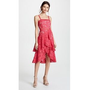 Alice + Olivia pink Lace Asymmetrical Dress